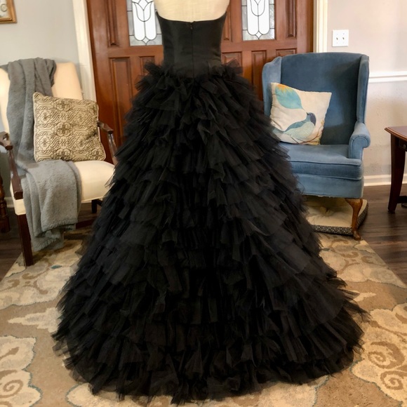 ❗️SOLD❗️Sz 6 Black Crinoline Sherri Hill - Picture 3 of 5